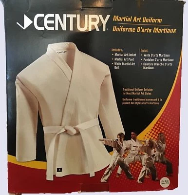 Century Martial Arts Ful Uniform Karate White Ages 6-8, 8-10, 10-12 NWT - Image 1 of 2