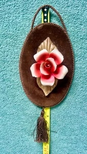 Dekorative Hängetafel Vintage Keramik Rose - Bild 1 von 1