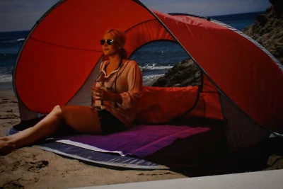 Oniva Pop Up Tent Portable Beach Tent Sun Shelter Blue w Gray Accents - Image 1 of 4