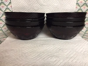 Rosso ANTICO RUBINO Ciotola Dessert 5,5” Set di 8 Luminarc Cristal D’Arques FRANCIA EUC - Foto 1 di 7