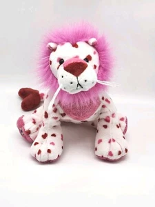 Webkinz Ganz HM394 Love Lion Valentine Plush Stuffed Animal 10” Pink Red Hearts - Picture 1 of 6