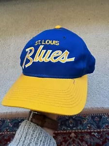 Vintage NHL Sports Specialties St. Louis Blues Double Script Fitted Wool Hat - Picture 1 of 3
