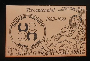 Cartolina 1983 in pelle 300 anni Tercentenario della contea dell'Ulster NY Ulster Co - Foto 1 di 1