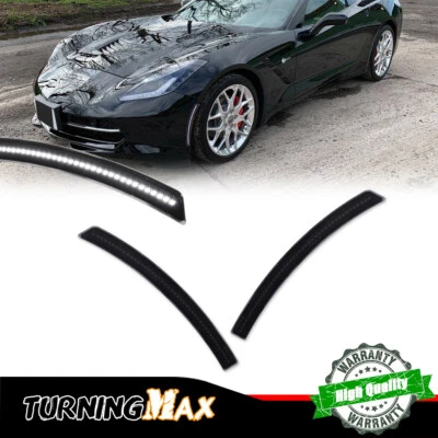 2x Luces LED laterales delanteras ahumadas blancas para Chevrolet Corvette C7 2014-2019 Foto 1 de 4