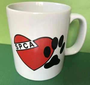 Vintage ASPCA Herz Pfote Logo Sacramento SSPCA Kaffeebecher Tasse 10 Unzen SELTEN RARITÄT - Bild 1 von 6