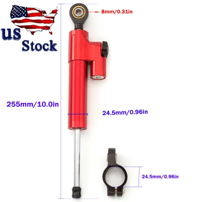 CNC Universal For SUZUKI YAMAHA BMW Steering Damper Stabilizer Linear Safety x1 - Image 1 of 4