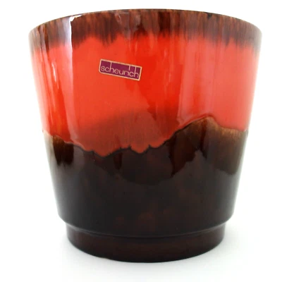 60er 70er Scheurich WGP Fat Lava Blumentopf Übertopf Mid Century Planter Ø 21,3 - Bild 1 von 4