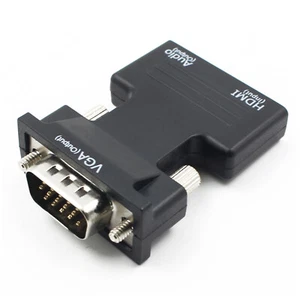 HDMI to VGA Adapter with Audio Female HDMI to Male VGA Converter Laptop PC To TV - Picture 1 of 7