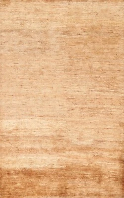 Contemporary Moroccan Oriental Solid Area Rug Wool Hand-knotted 5x7 Foyer Carpet - Image 1 of 4