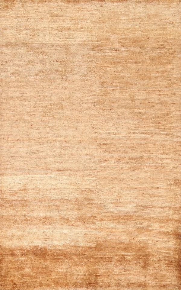 Contemporary Moroccan Oriental Solid Area Rug Wool Hand-knotted 5x7 Foyer Carpet - Image 1 of 4