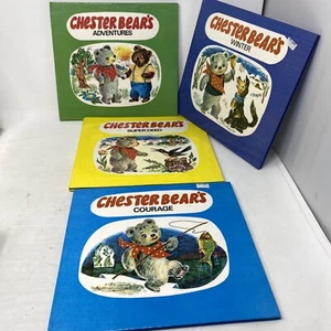 Chester Bear's Book Lot Vintage Courage Winter Adventures 1970s Hardcover Kid's - Picture 1 of 6