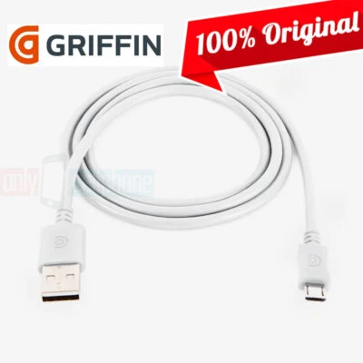 Lote de 2 piezas Original Griffin USB a Micro-USB 3FT Blanco Carga Sincronización Cable de Datos  Foto 1 de 4