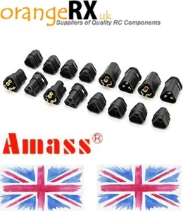 Amass MT30 3 Pole Motor ESC Connector Set 16AWG Male Female 4 Sets orangeRX -uk - Picture 1 of 8