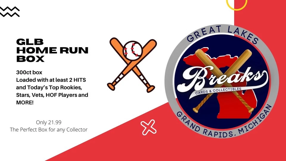 The GLB Home Run Baseball HOT Box! 300ct Box With 2 Hits -Inserts Rookies, Stars - Image 1 of 1