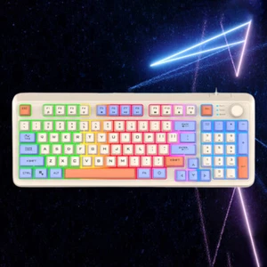 K82 Gaming Keyboard 94 Keys Gamer Keypad Luminous Keyboard for PC Tablet Desktop - Picture 1 of 21