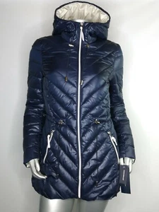 French Connection XS Packable Puffer Winter Anorak Jacket Blue Women's New - Picture 1 of 12
