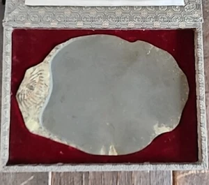 Chinese Ink Stone in Box Made of Fossil Stone - Picture 1 of 11
