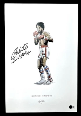 Roberto Duran Signed 11x17 Boxing Lithograph Photo (BAS BN05515) - Image 1 of 3