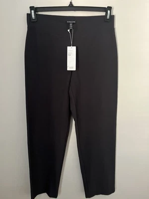 Eileen Fisher Stretch Crepe French Knit Straight Pants Pull-On Size Dark Gray PM - Image 1 of 4