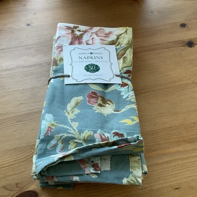 Juego de 10 servilletas April Cornell de flores silvestres de algodón edición aniversario 16x16 nuevas con etiquetas Foto 1 de 4