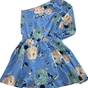 Yumi Kim Dress Womens Small Blue Sky Blue Rose Garden One Shoulder Floral Spring - Picture 1 of 8