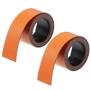 2 Pcs Dry Erase Magnetic Strip 1 Inch x 3.3 Feet Label Sticker Orange - Picture 1 of 4