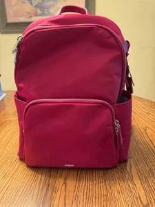 NEW Tumi Voyageur ROSIE 16.1” Nylon & Leather Laptop Backpack - FUCHSIA PINK - Picture 1 of 7