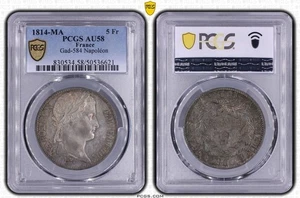 France - Napoléon - 5 francs 1814 Marseille - PCGS AU58 - TOP POP - Picture 1 of 1