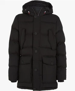 Tommy Hilfiger Men's Parka Winter Coat Black Size 3XL Some Damage -Right Sleeve - Picture 1 of 4