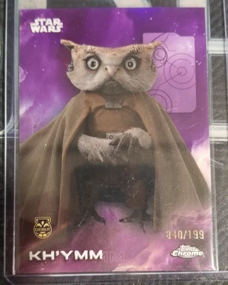 2025 TOPPS CHROME STAR WARS KH'YMM 'DEBUT' PURPLE REFRACTOR /199 - Image 1 of 2