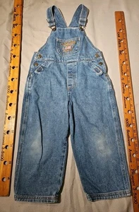 US Polo Assn Overalls Youth Kids Size 4T Blue Denim Jumpsuit Spellout Work Y2k - Picture 1 of 17