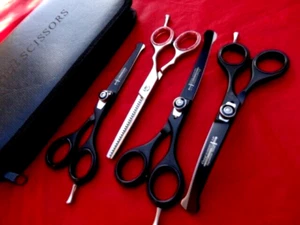 Pet 5.5" Scissors,Thinning,Down,Upward CURVED dog grooming/Round Ball-SAFETY-TIP - Picture 1 of 12