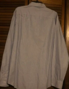 Liz Claiborne mens long sleeve striped button down shirt-Blue-XL- - Picture 1 of 2