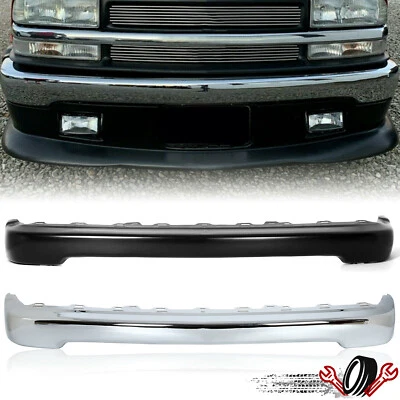 Black/Silver Front Bumper Face Bar For 1998-2004 Chevrolet S10 1998-2005 Blazer - Imagem 1 de 4