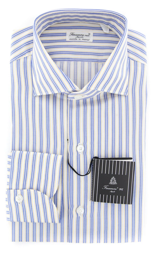 Camisa Finamore Napoli Rayas Blancas - Extra Delgada - 15.75/40 - (F15183) Foto 1 de 4