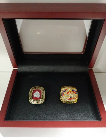 Colorado Avalanche - Stanley Cup 2 Ring Set With Wooden Display Box Cover