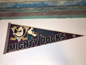 Mighty Ducks of Anaheim Full Size Pennant 1993 VINTAGE NHL Original Logo Colors - Picture 1 of 5