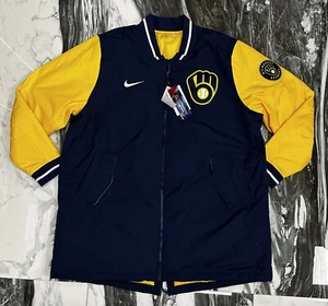 Chaqueta de rendimiento Milwaukee Brewers Nike cremallera completa Dugout para hombre talla XXL NUEVA CON ETIQUETAS - Imagen 1 de 5