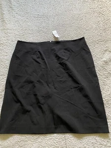 Falda de rodilla recta y lápiz New York & Company para mujer 1/2 cremallera negra talla 16 - Imagen 1 de 9