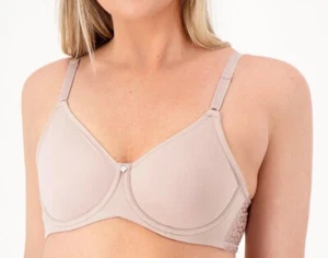 Sujetador Breezies Jacquard Espalda Suavizante Con Aros Color Visón Talla 38 D #A473389 - Imagen 1 de 3
