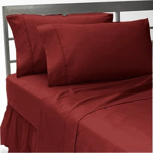 1200 Thread Count TC 100% Egyptian Cotton DUVET Set FULL / QUEEN Burgundy Solid - Picture 1 of 1