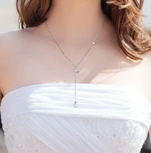 925 Plata Mujer Collar Con Perla Núcleo de Concha Colgante / 925er Plata de Ley - Imagen 1 de 4