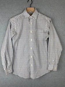 Class Club Gold Label Boys Button Down Shirt 14 Plaid Blue White Cotton - Picture 1 of 8