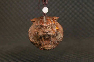 Rare Japanese boxwood hand carved tiger Figure statue netsuke collectable gift - Image 1 of 4