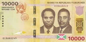 Burundi, 10.000 (10000) francos, 2015, UNC, p54, número de serie: EC8668249 - Imagen 1 de 2
