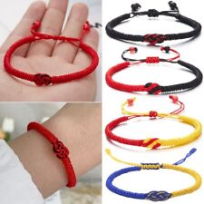 Handmade Lucky Buddhist Knot Red Rope Bracelet Adjustable Women Men Couples Gift