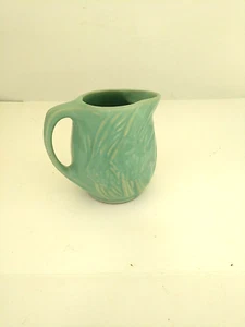 Early Brush McCoy Art Pottery Angle Fish Pitcher Aqua Blue Green - Picture 1 of 17