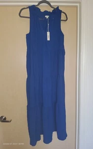 Max Studio Royal Blue Tiered Maxi Dress Sz S - Picture 1 of 6