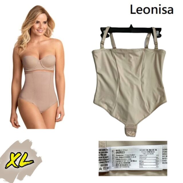 Leonisa Undetectable Edge Mid-Thigh Bodysuit Shaper 018483, Size XL 