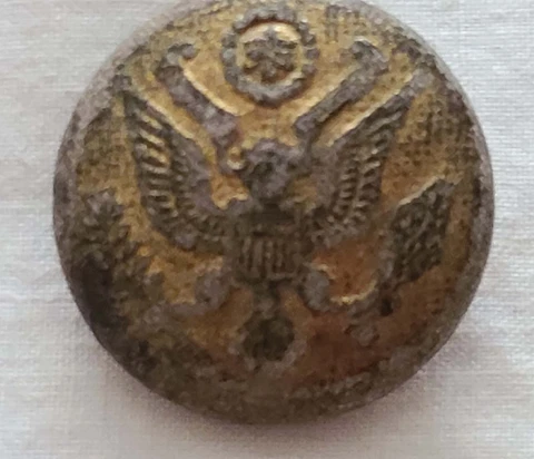 U.S.Army Military Uniform Coat Button 2-Piece Gold Color Embossed Cloth      hl Cover
